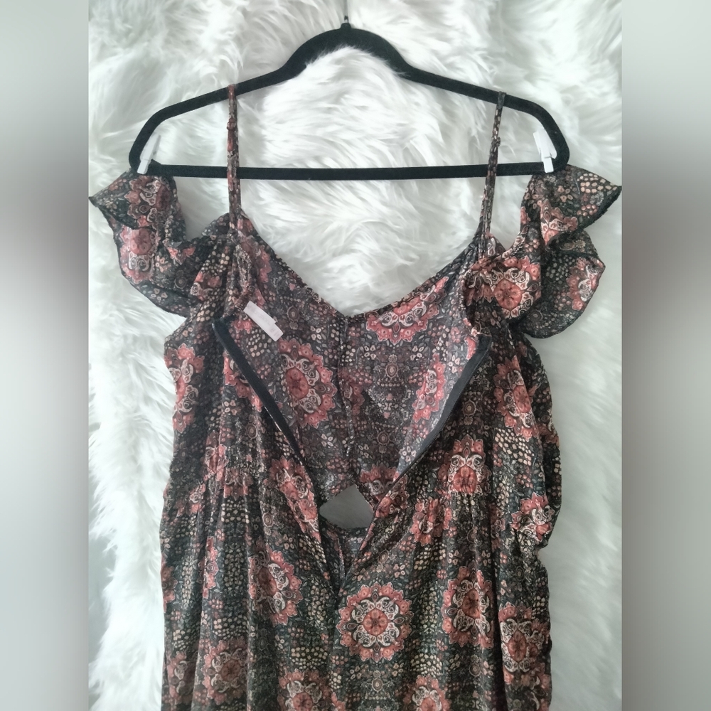 🌺 Xhilaration Cold Shoulder Jumpsuit – Boho Babe Energy 🌺 - Picture 7 of 9